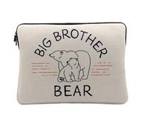 Housse Ordinateur et Tablette Aspect Lin - Big Brother Bear Family Cute Animal - 14-15 Pouces Pochette de Protection PC Portable Imprimé en France