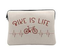 Housse Ordinateur et Tablette Aspect Lin - Bike is Life Bicycle Cycling Mountain Bike City Race - 10 Pouces Pochette de Protection PC Portable Imprimé en France