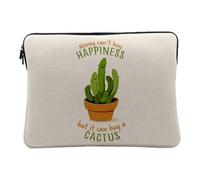 Housse Ordinateur et Tablette Aspect Lin - Cactus - Money Can't Buy Happiness Plant Vegetal 10 Pouces Pochette de Protection PC Portable Imprimé en France