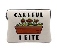 Housse Ordinateur et Tablette Aspect Lin - Careful I Bite Venus Trap Fly Plants Pot Gardening - 12-13 Pouces Pochette de Protection PC Portable Imprimé en France