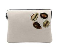 Housse Ordinateur et Tablette Aspect Lin - Cercle Coquillage Biologie Illustration Ancienne Mer - 10 Pouces Pochette de Protection PC Portable Imprimé en France
