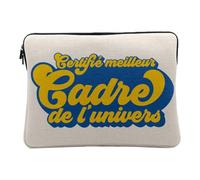 Housse Ordinateur et Tablette Aspect Lin - Certifié Meilleur Cadre de l'univers Travail Entreprise Collegue - 14-15 Pouces Pochette de Protection PC Portable Imprimé en France