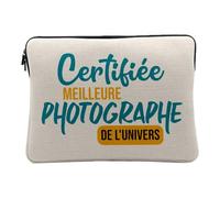 Housse Ordinateur et Tablette Aspect Lin - Certifiée Meilleure Photographe de l'univers Photo Art Artiste - 10 Pouces Pochette de Protection PC Portable Imprimé en France