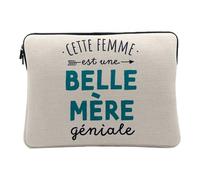 Housse Ordinateur et Tablette Aspect Lin - Cette Femme est Une Belle Mère Géniale Belle Maman - 12-13 Pouces Pochette de Protection PC Portable Imprimé en France