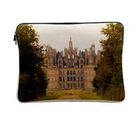 Housse Ordinateur et Tablette Aspect Lin - Chateau De Chambord Donjon Renaissance Chateau de La Loire - 12-13 Pouces Pochette Protection PC Portable Imprimé en France