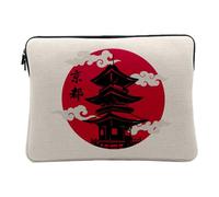 Housse Ordinateur et Tablette Aspect Lin - Chateau Kyoto Japon Asie Culture Empereur - 10 Pouces Pochette de Protection PC Portable Imprimé en France