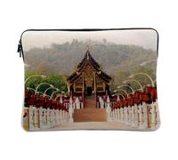Housse Ordinateur et Tablette Aspect Lin - Chiangmai Pavillon Royal Thaïlande Architecture Sacré - 12-13 Pouces Pochette de Protection PC Portable Imprimé en France