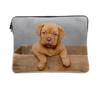 Housse Ordinateur et Tablette Aspect Lin - Chiot Dogue de Bordeaux Bebe Chien Portrait Mignon - 12-13 Pouces Pochette de Protection PC Portable Imprimé en France