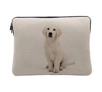 Housse Ordinateur et Tablette Aspect Lin - Chiot Labrador Blanc Bebe Chien Trop Mignon - 12-13 Pouces Pochette de Protection PC Portable Imprimé en France