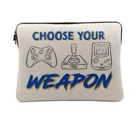 Housse Ordinateur et Tablette Aspect Lin - Choose Your Weapon Jeux Vidéo Retro Gaming Arcade - 10 Pouces Pochette de Protection PC Portable Imprimé en France