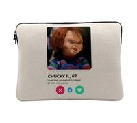 Housse Ordinateur et Tablette Aspect Lin - Chucky Social Network Dating Love Horror Movie - 12-13 Pouces Pochette de Protection PC Portable Imprimé en France