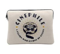 Housse Ordinateur et Tablette Aspect Lin - Cinephile Movie Film Cinema Hollywood TV Series - 10 Pouces Pochette de Protection PC Portable Imprimé en France