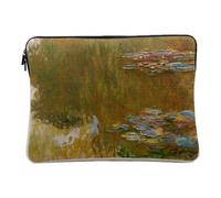 Housse Ordinateur et Tablette Aspect Lin - Claude Monet Les Nympheas Peinture Impressionnisme France - 10 Pouces Pochette de Protection PC Portable Imprimé en France