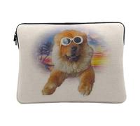 Housse Ordinateur et Tablette Aspect Lin - Cool Dog Chien Paradis Humour Ringard Collage Vintage Illustration Art Meme - 10 Pouces Pochette de Protection PC Portable Imprimé en France