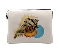 Housse Ordinateur et Tablette Aspect Lin - Coquillage Minimaliste Collage Biologie Illustration Ancienne - 12-13 Pouces Pochette de Protection PC Portable Imprimé en France