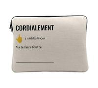 Housse Ordinateur et Tablette Aspect Lin - Cordialement Jargon Travail Office Email Icone Bureau Collegue Humour - 10 Pouces Pochette de Protection PC Portable Imprimé en France