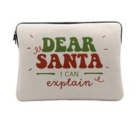 Housse Ordinateur et Tablette Aspect Lin - Dear Santa I Can Explain Christmas Winter Gift - 10 Pouces Pochette de Protection PC Portable Imprimé en France