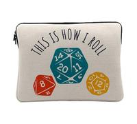 Housse Ordinateur et Tablette Aspect Lin - Dés This is How I Roll Geek Board Games Jeux de Plateau - 10 Pouces Pochette de Protection PC Portable Imprimé en France