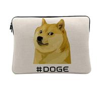 Housse Ordinateur et Tablette Aspect Lin - Doge is Love Doge I Life Meme Dog Fun Humour - 14-15 Pouces Pochette de Protection PC Portable Imprimé en France