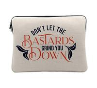 Housse Ordinateur et Tablette Aspect Lin - Don't Let The Bastards Grind You Down Typographie Message Self Care Bien Etre Santé Empowerment - 10 Pouces Pochette de Protection PC Portable Imprimé en