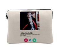 Housse Ordinateur et Tablette Aspect Lin - Dracula Vampire Film Réseau Social Rencontre Amour - 14-15 Pouces Pochette de Protection PC Portable Imprimé en France