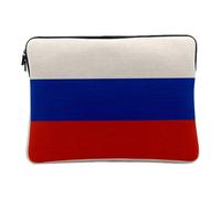Housse Ordinateur et Tablette Aspect Lin - Drapeau Russie Football Sport Equipe Nationale - 12-13 Pouces Pochette de Protection PC Portable Imprimé en France