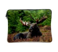 Housse Ordinateur et Tablette Aspect Lin - Elan dans Une Prairie Magnifique Bois Nature Sauvage - 10 Pouces Pochette de Protection PC Portable Imprimé en France