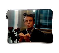 Housse Ordinateur et Tablette Aspect Lin - Emmanuel Macron Kawaii Photo de Célèbrité Humour Politicien - 12-13 Pouces Pochette de Protection PC Portable Imprimé en France