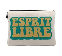 Housse Ordinateur et Tablette Aspect Lin - Esprit Libre Bohémien Hippie Liberté - 10 Pouces Pochette de Protection PC Portable Imprimé en France