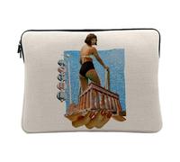 Housse Ordinateur et Tablette Aspect Lin - Esthetic Girl Parthenon Collage Vintage Illustration Art Humour Surreal Vacances - 10 Pouces Pochette de Protection PC Portable Imprimé en France