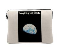 Housse Ordinateur et Tablette Aspect Lin - Everything Will Be OK. Ecologie Planete Terre Collage Vintage Illustration Art Humour - 12-13 Pouces Pochette de Protection PC Portable Imprimé en France