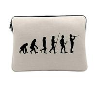 Housse Ordinateur et Tablette Aspect Lin - Evolution Hautbois Orchestre Musique Instrument Musicien - 12-13 Pouces Pochette de Protection PC Portable Imprimé en France