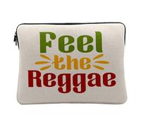 Housse Ordinateur et Tablette Aspect Lin - Feel The Reggae Musique Musicien Instrument Rasta - 10 Pouces Pochette de Protection PC Portable Imprimé en France