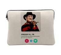 Housse Ordinateur et Tablette Aspect Lin - Freddy K. Film Horreur Réseau Social Rencontre Amour - 10 Pouces Pochette de Protection PC Portable Imprimé en France