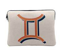 Housse Ordinateur et Tablette Aspect Lin - Gémeaux Signe Astrologie Zodiaque Astres Métaphore Symbole Figure Allegorie - 14-15 Pouces Pochette de Protection PC Portable Imprimé en France