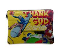 Housse Ordinateur et Tablette Aspect Lin - Graffiti Oncle Sam Bombe Thank God It's Our Bomb USA - 12-13 Pouces Pochette de Protection PC Portable Imprimé en France