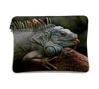 Housse Ordinateur et Tablette Aspect Lin - Gros Plan Iguane sur Une Branche Vie Sauvage - 10 Pouces Pochette de Protection PC Portable Imprimé en France