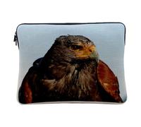 Housse Ordinateur et Tablette Aspect Lin - Gros Plan sur Une Buse de Harris Rapace Vie Sauvage - 12-13 Pouces Pochette de Protection PC Portable Imprimé en France