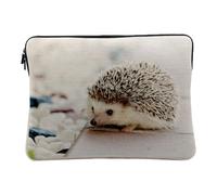 Housse Ordinateur et Tablette Aspect Lin - Herisson Blanc Mignon Animaux de Jardin Nature Sauvage - 12-13 Pouces Pochette de Protection PC Portable Imprimé en France