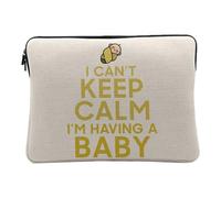 Housse Ordinateur et Tablette Aspect Lin - I Can't Keep Calm I'm Having a Baby Parodie Maman - 12-13 Pouces Pochette de Protection PC Portable Imprimé en France