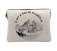 Housse Ordinateur et Tablette Aspect Lin - Il n'y a Pas de planète B Écologie Environnement Biodiversité - 10 Pouces Pochette de Protection PC Portable Imprimé en France