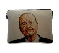 Housse Ordinateur et Tablette Aspect Lin - Jacques Chirac President France Peinture - 14-15 Pouces Pochette de Protection PC Portable Imprimé en France