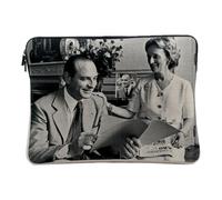 Housse Ordinateur et Tablette Aspect Lin - Jacques Et Bernadette Chirac Vintage President France - 14-15 Pouces Pochette de Protection PC Portable Imprimé en France