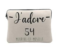 Housse Ordinateur et Tablette Aspect Lin - J'adore 54 Meurthe Et Moselle Departement France Region Nancy - 10 Pouces Pochette de Protection PC Portable Imprimé en France