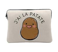 Housse Ordinateur et Tablette Aspect Lin - J'Ai la Patate Expression Légumes Humour - 14-15 Pouces Pochette de Protection PC Portable Imprimé en France
