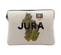 Housse Ordinateur et Tablette Aspect Lin - Jura 39 Departement Lons Carte Ancienne Franche Comté - 14-15 Pouces Pochette de Protection PC Portable Imprimé en France