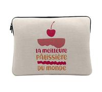Housse Ordinateur et Tablette Aspect Lin - La Meilleure Patissiere du Monde Dessert Patisserie Gateau Boulangerie - 10 Pouces Pochette de Protection PC Portable Imprimé en France