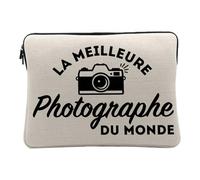 Housse Ordinateur et Tablette Aspect Lin - La Meilleure Photographe du Monde Art Photo Artiste - 14-15 Pouces Pochette de Protection PC Portable Imprimé en France