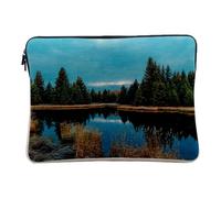 Housse Ordinateur et Tablette Aspect Lin - Lac dans Une Foret de Pin Nature Sauvage - 12-13 Pouces Pochette de Protection PC Portable Imprimé en France