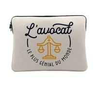 Housse Ordinateur et Tablette Aspect Lin - L'avocat Le Plus Génial du Monde Justice Loi Tribunal Procès Métier - 12-13 Pouces Pochette de Protection PC Portable Imprimé en France